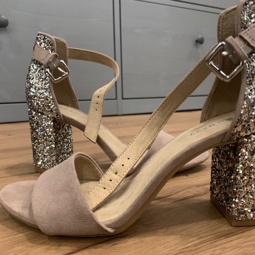 Sparkly block heel
